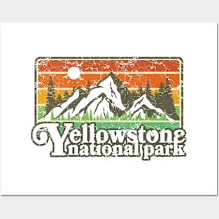 Vintage Yellowstone National Park Retro 80's Graphic Posters and Art